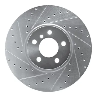 R1 Concepts EDZ-31137L Brake Rotor Drilled and Slotted Silver
